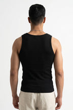 Men's Ribbed Tank Top- Black