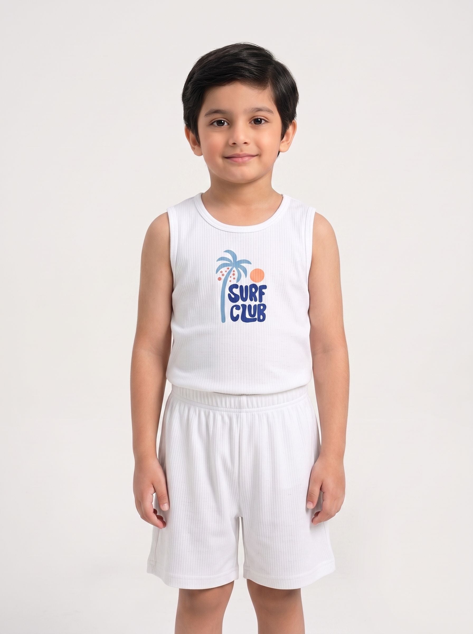 Kids' Surf Club Co-ord Set - Pristine White