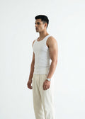 Men's Ribbed Tank Top- White