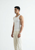 Men's Ribbed Tank Top- White