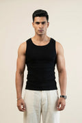 Men's Ribbed Tank Top- Black