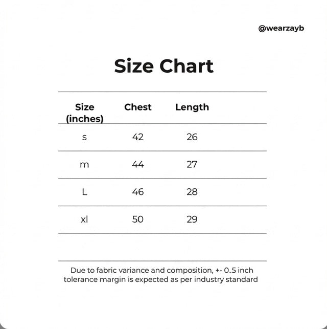 Size chart
