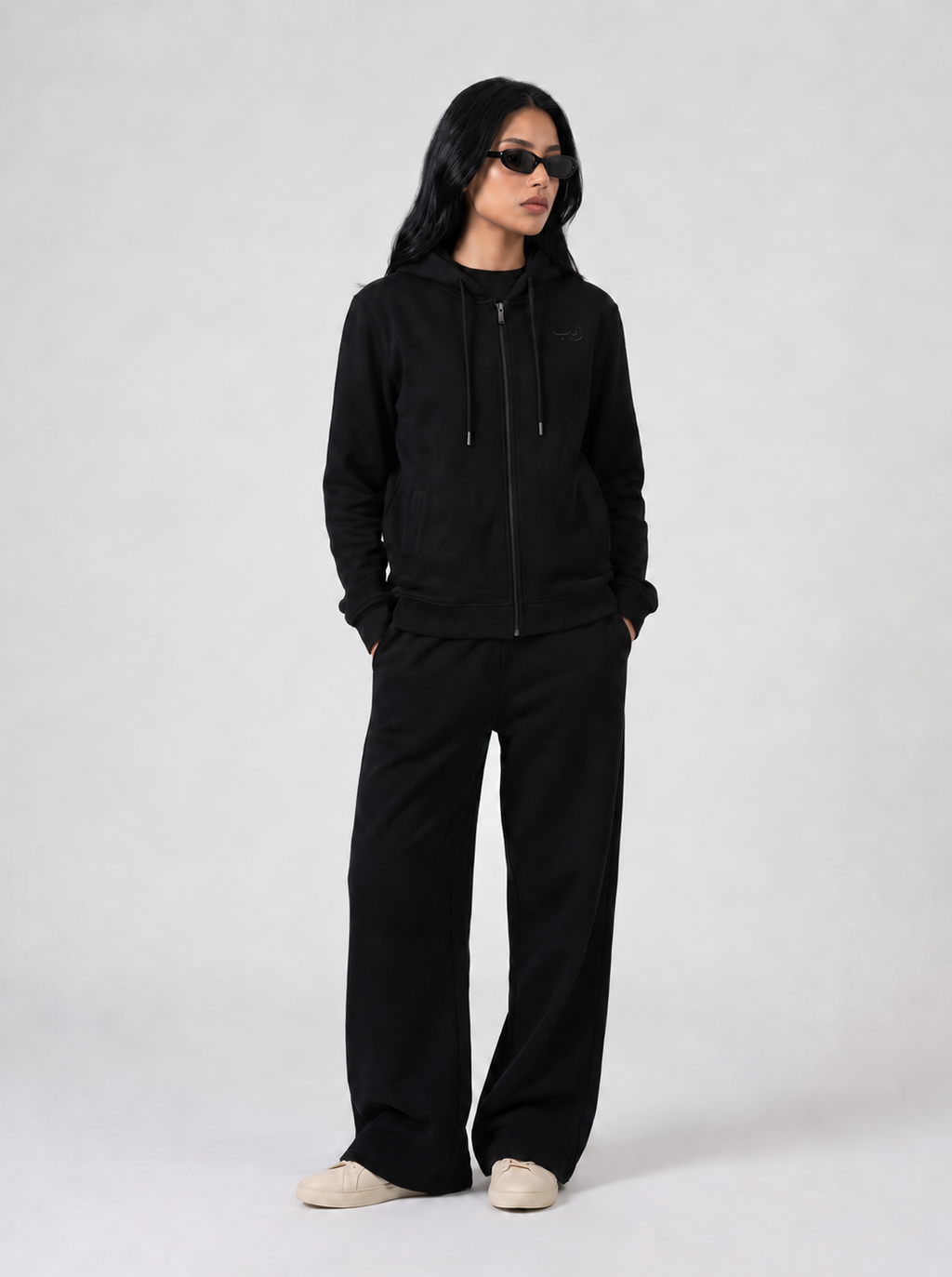 Black Zipper Hoodie Co-ord Set