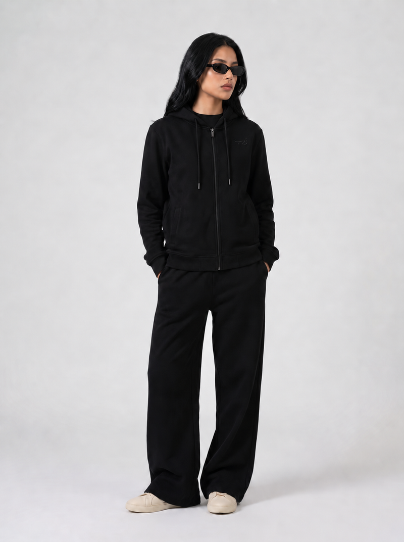 Black Zipper Hoodie