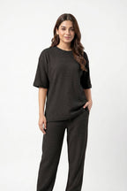 Women's Signature Waffle-Knit Tee | Black