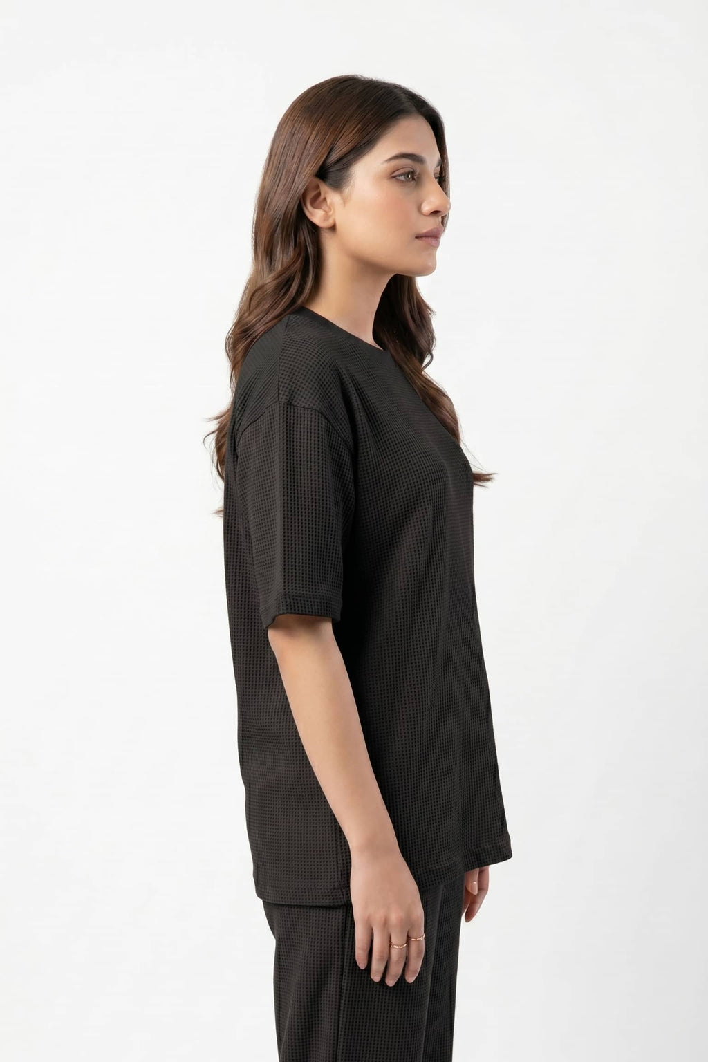 Women's Signature Waffle Co-ord Set | Black