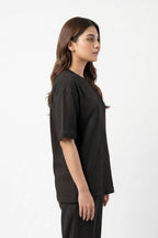 Women's Signature Waffle Co-ord Set | Black