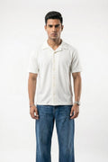 Men's Cuban Collar Shirt | Pearl White