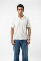 Men's Cuban Collar Shirt | Pearl White