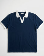 Men's Contrast Polo - Navy