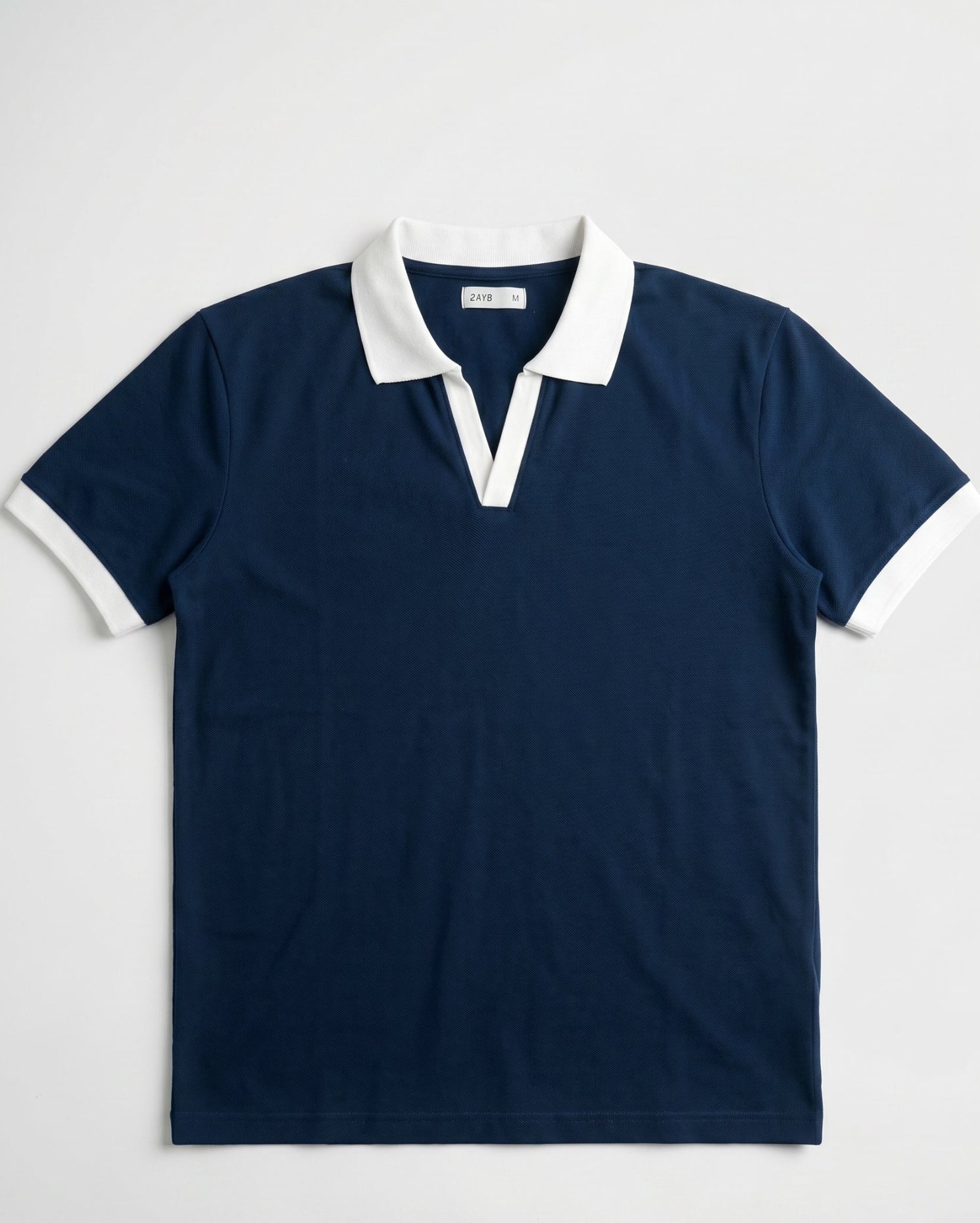Men's Contrast Polo - Navy