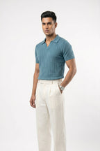 Men's Drop-needle polo-Stone Blue