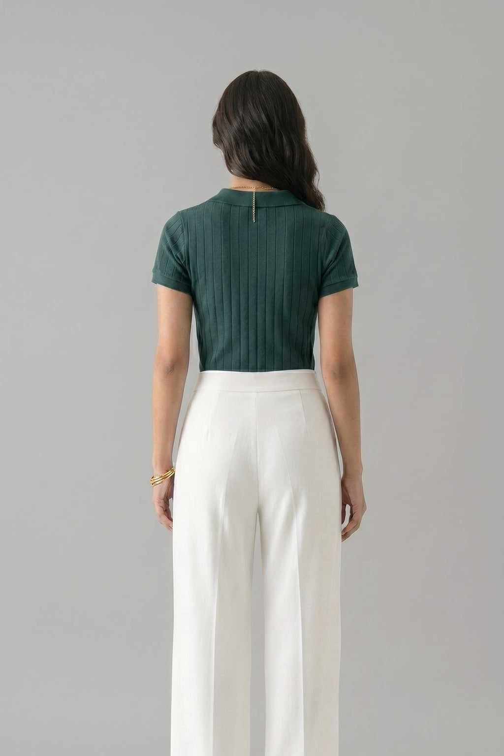Women's Drop-needle polo-Pine Green