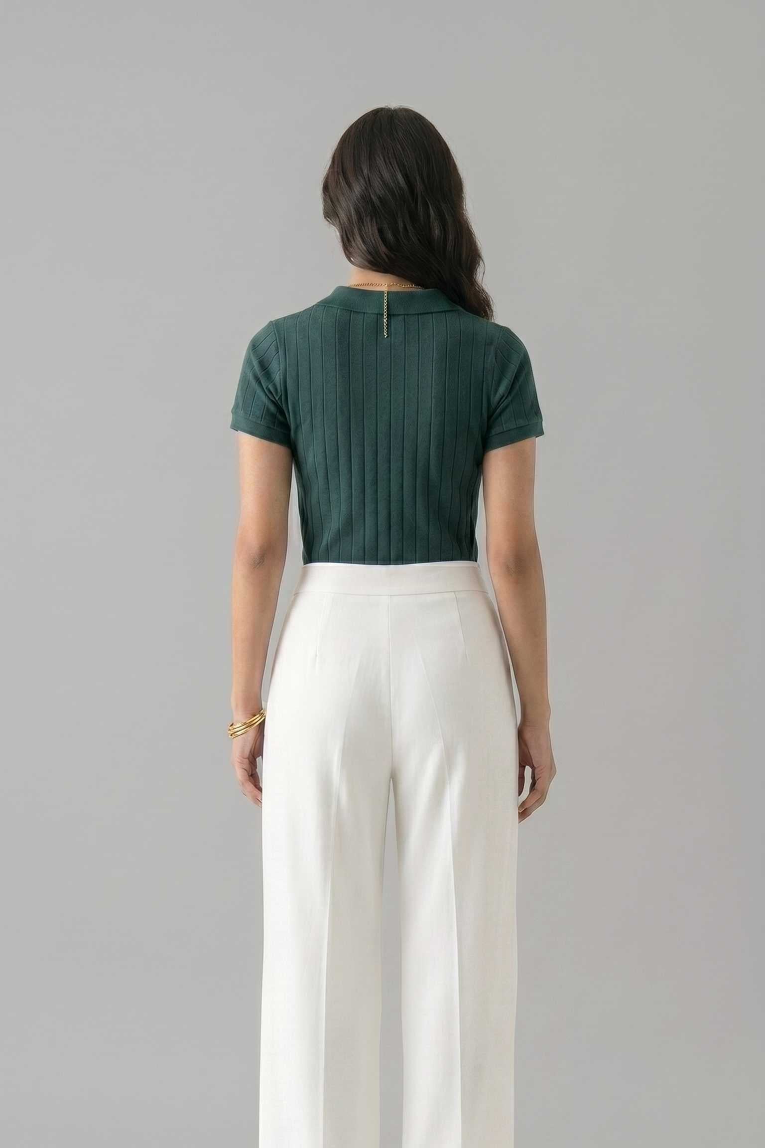 Women's Drop-needle polo-Pine Green