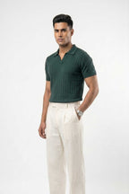 Men's Drop-needle polo-Pine Green