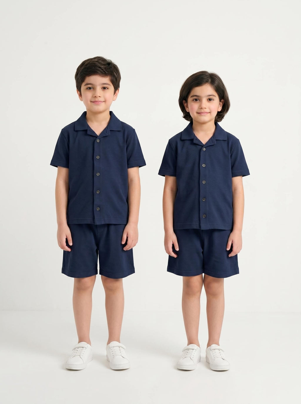 Kids' Cuban Co-ord Set - Navy Blue