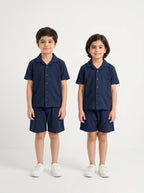 Kids' Cuban Co-ord Set - Navy Blue