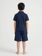 Kids' Cuban Co-ord Set - Navy Blue