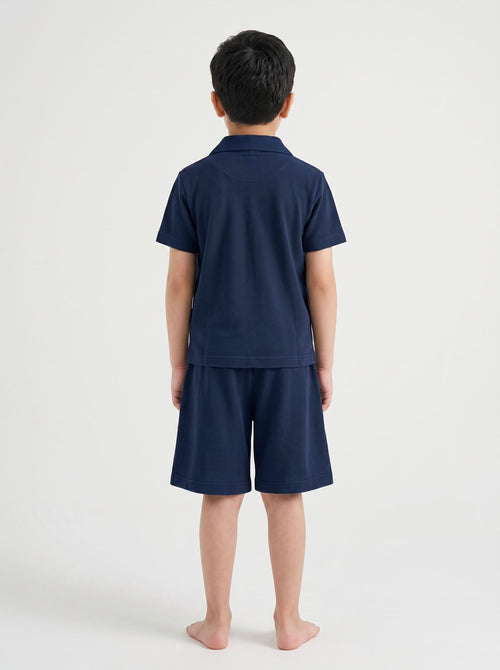 Kids' Cuban Co-ord Set - Navy Blue