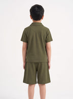 Kids' Cuban Co-ord Set - Olive Green