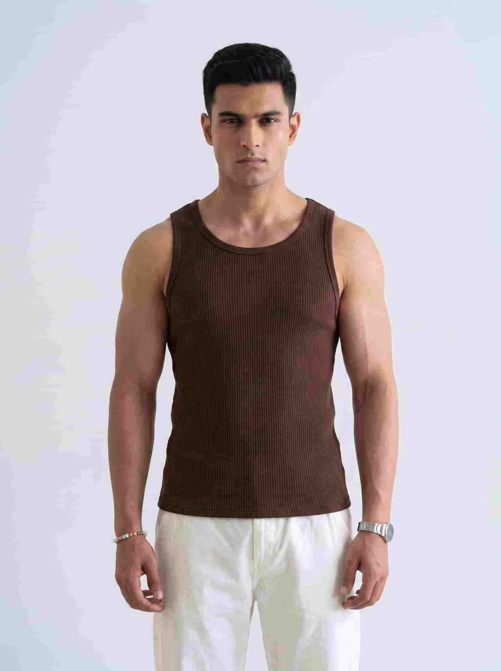 Men's Fitted Ribbed Tank Top - Hazel