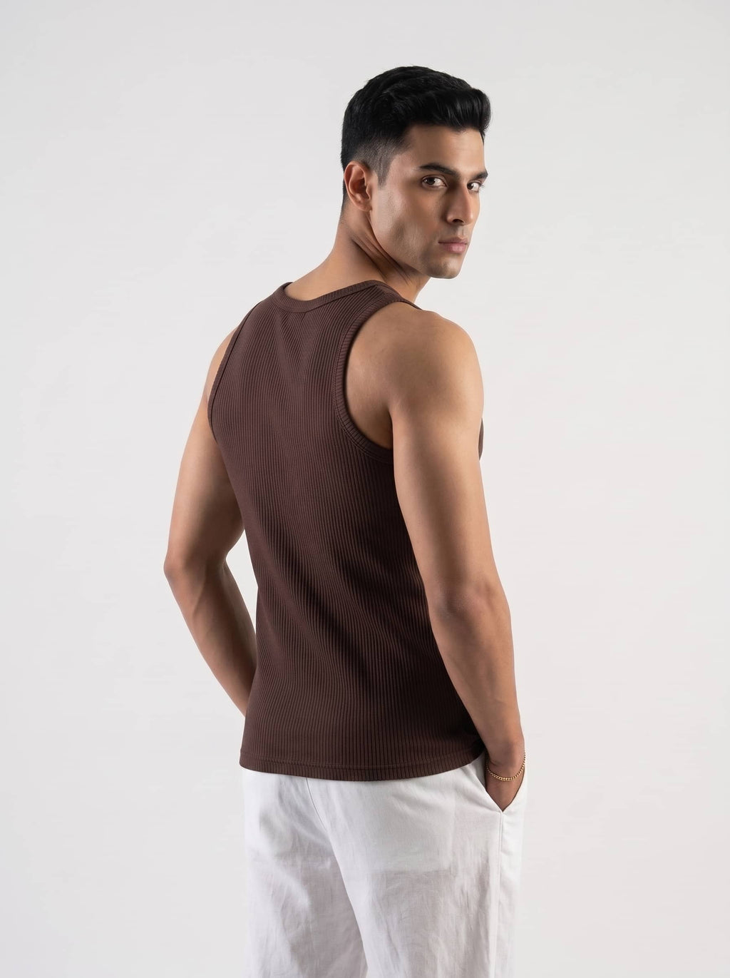 Men's Fitted Ribbed Tank Top - Hazel