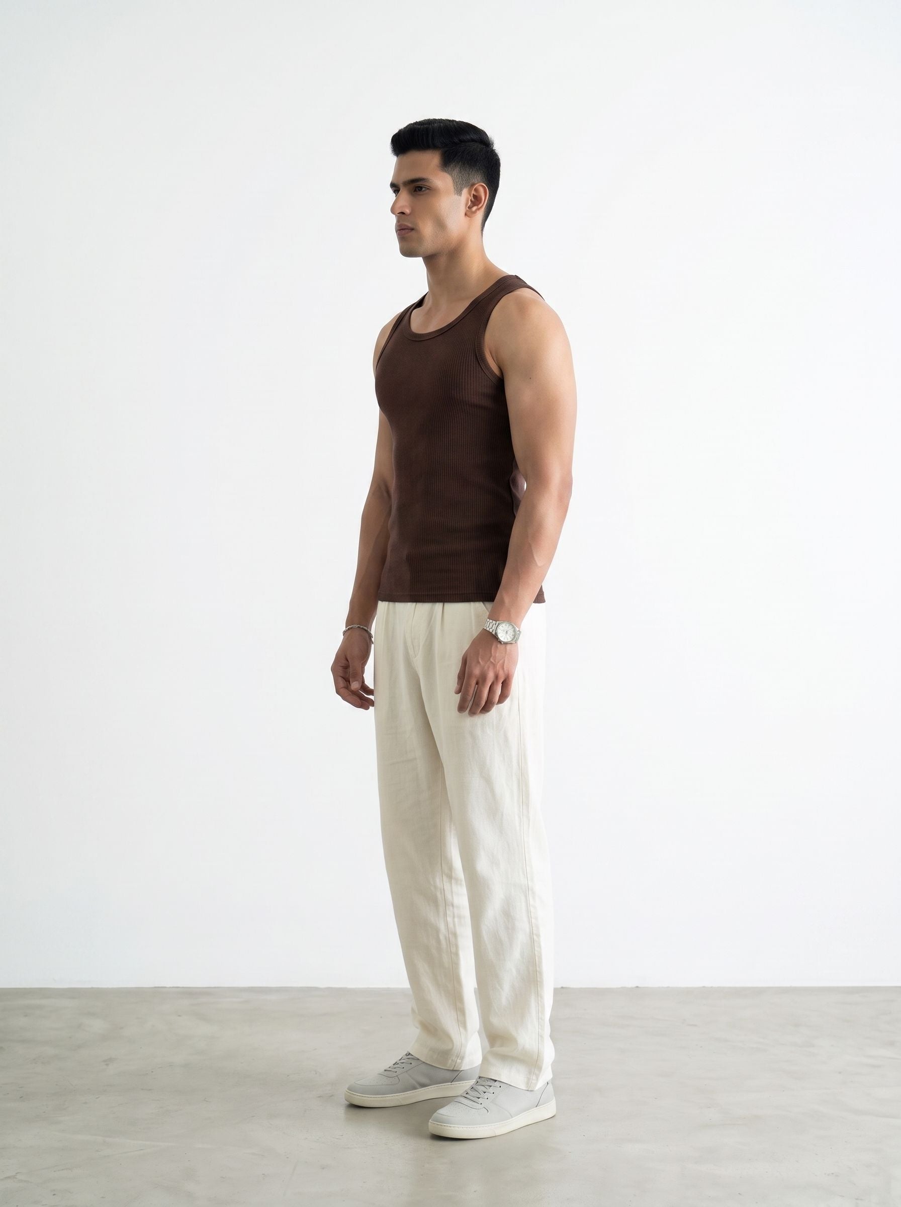 Men's Fitted Ribbed Tank Top - Hazel