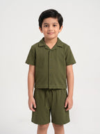 Kids' Cuban Co-ord Set - Olive Green