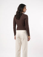 Women's Long Sleeve Ribbed Henley - Hazel