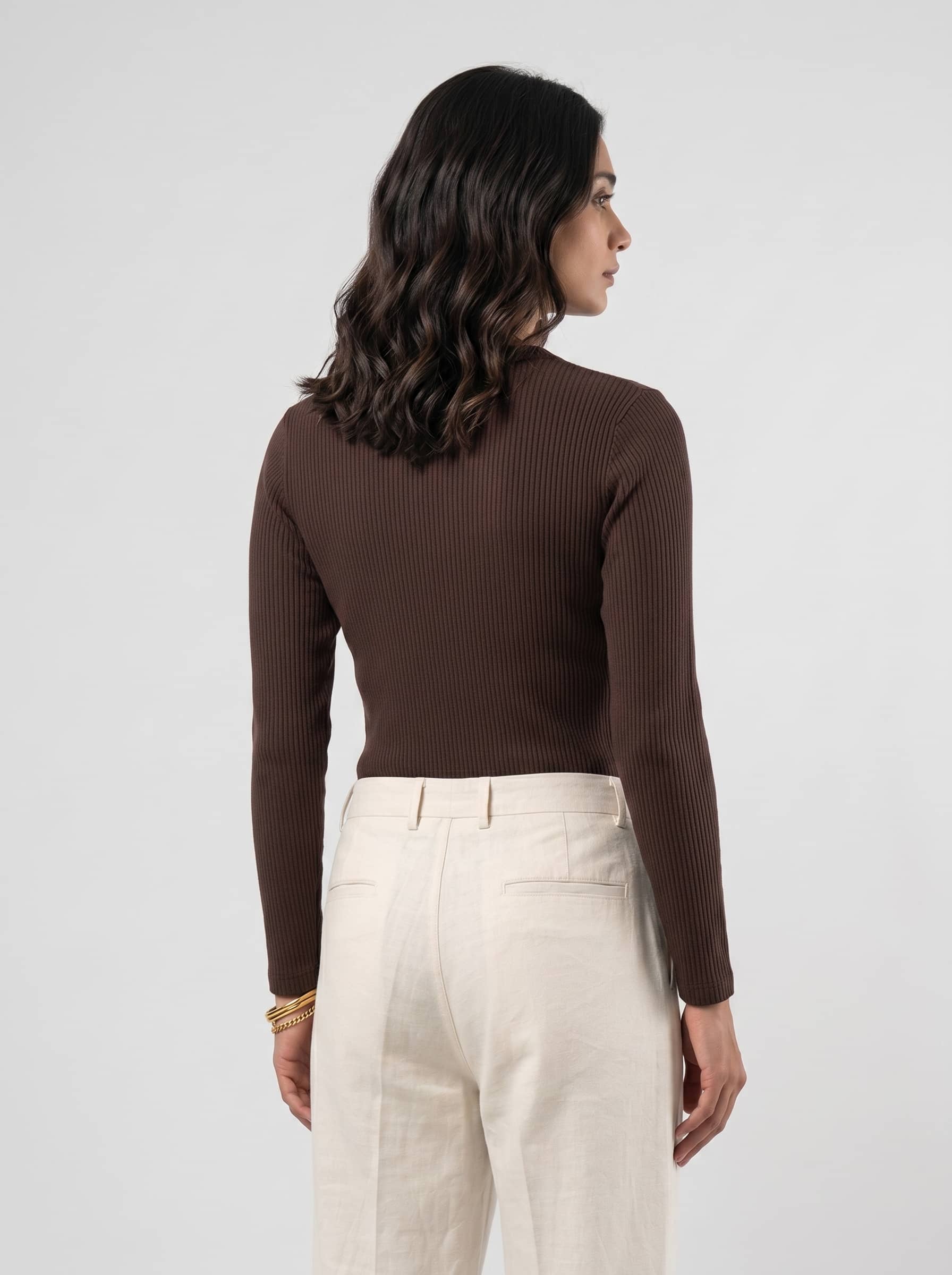 Women's Long Sleeve Ribbed Henley - Hazel