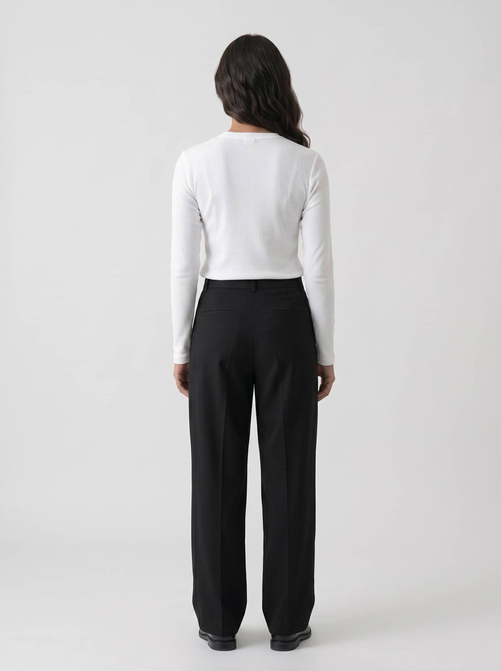 Women's Long Sleeve Ribbed Henley - White