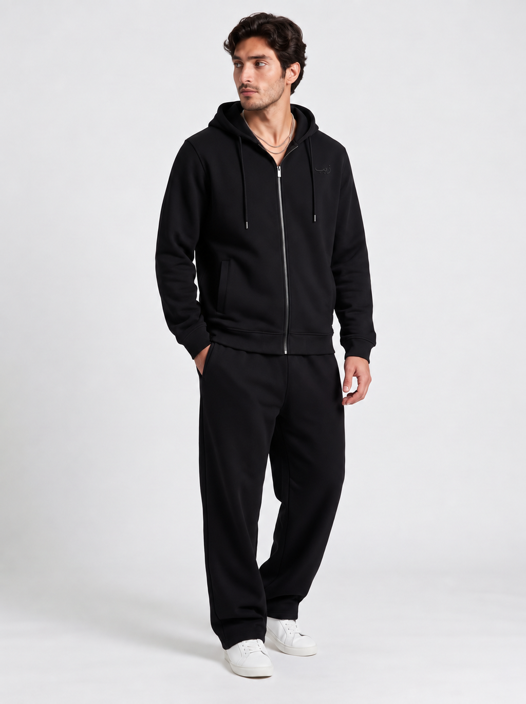 Black Zipper Hoodie Co-ord Set
