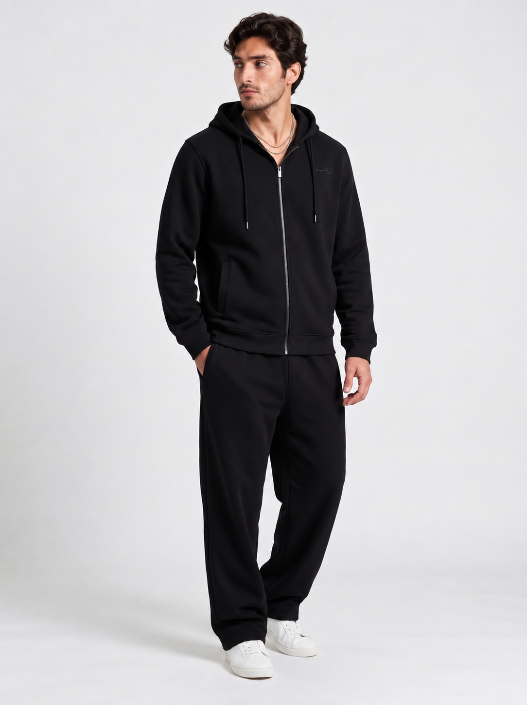 Black Zipper Hoodie Co-ord Set