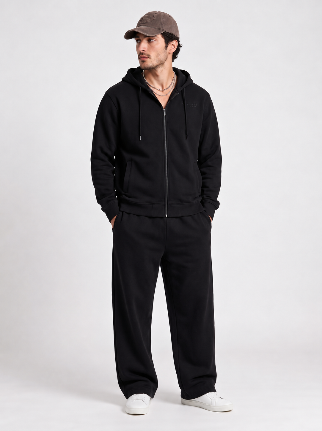 Black Zipper Hoodie Co-ord Set