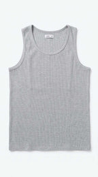 Men's Fitted Ribbed Tank Top - Heather Grey - detail view