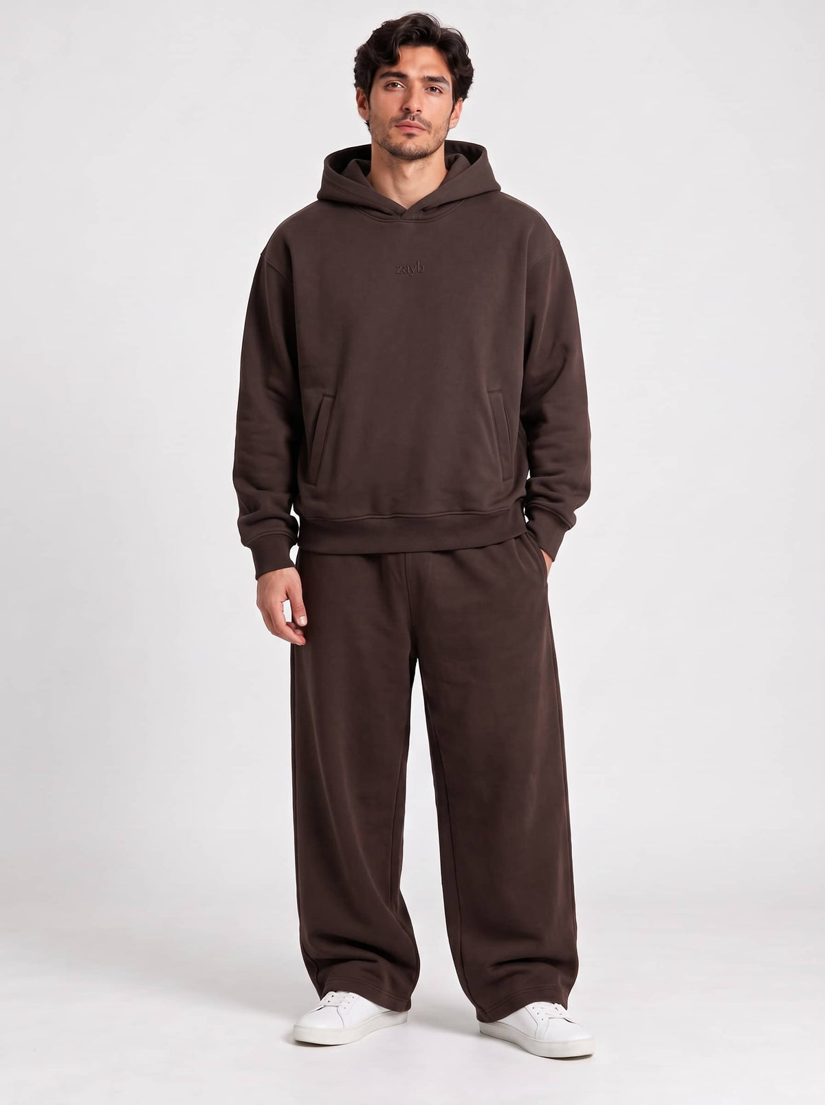 Men's HD Print Hoodie and Trouser in Coffee Bean - Zayb