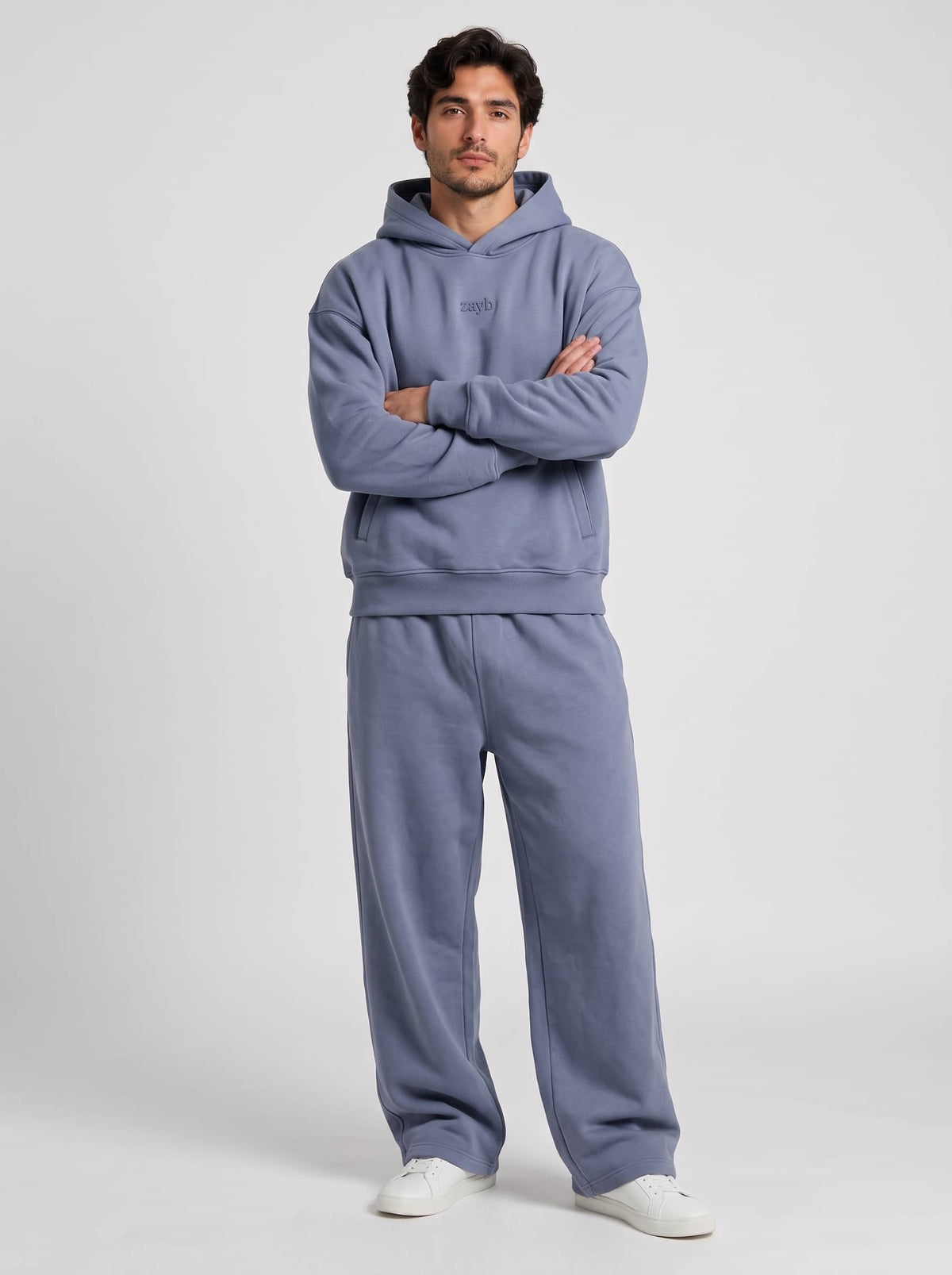 Men's HD Print Hoodie and Trouser in Goosewing Grey - Zayb