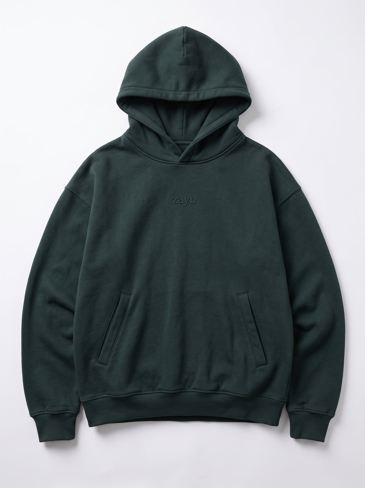 HD Print Hoodie in Dark Green - Zayb