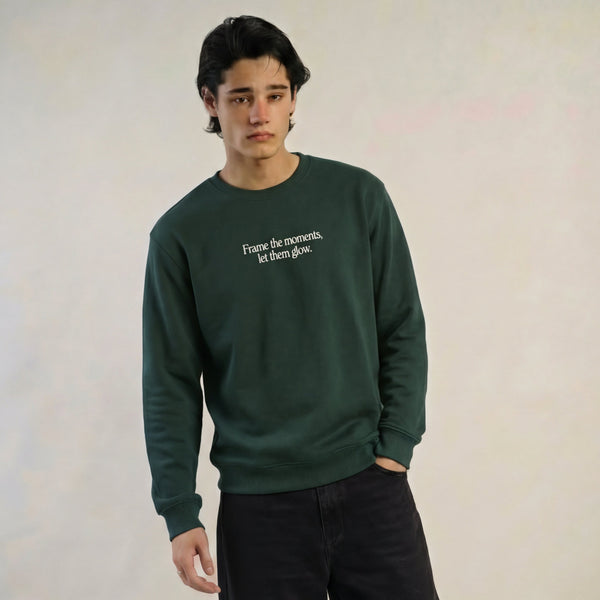 Men's Baggy Green Graphic Sweatshirt