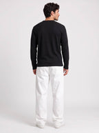 Long Sleeve Ribbed Henley - Black
