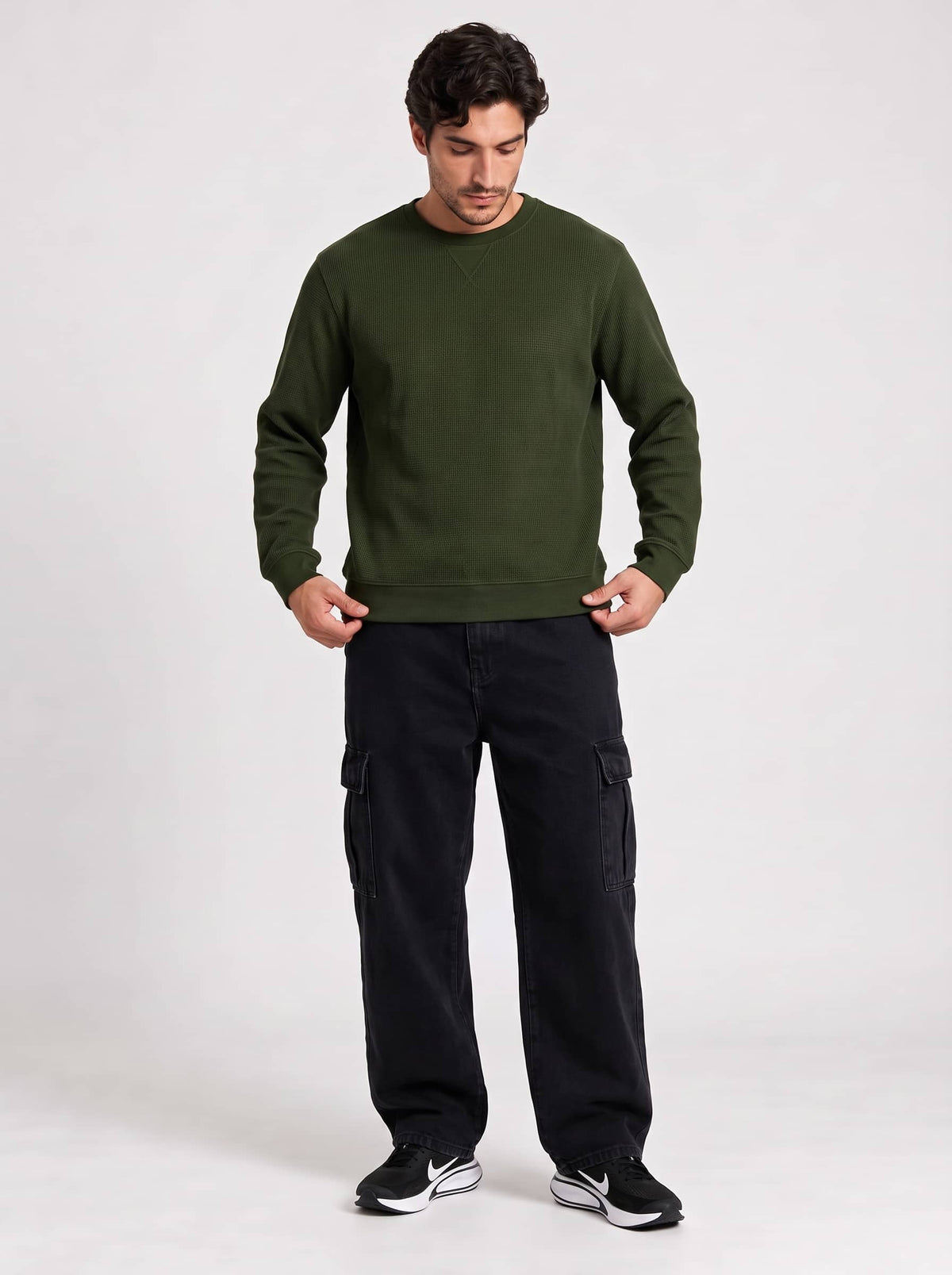 Two-Tone Thermal Sweatshirt