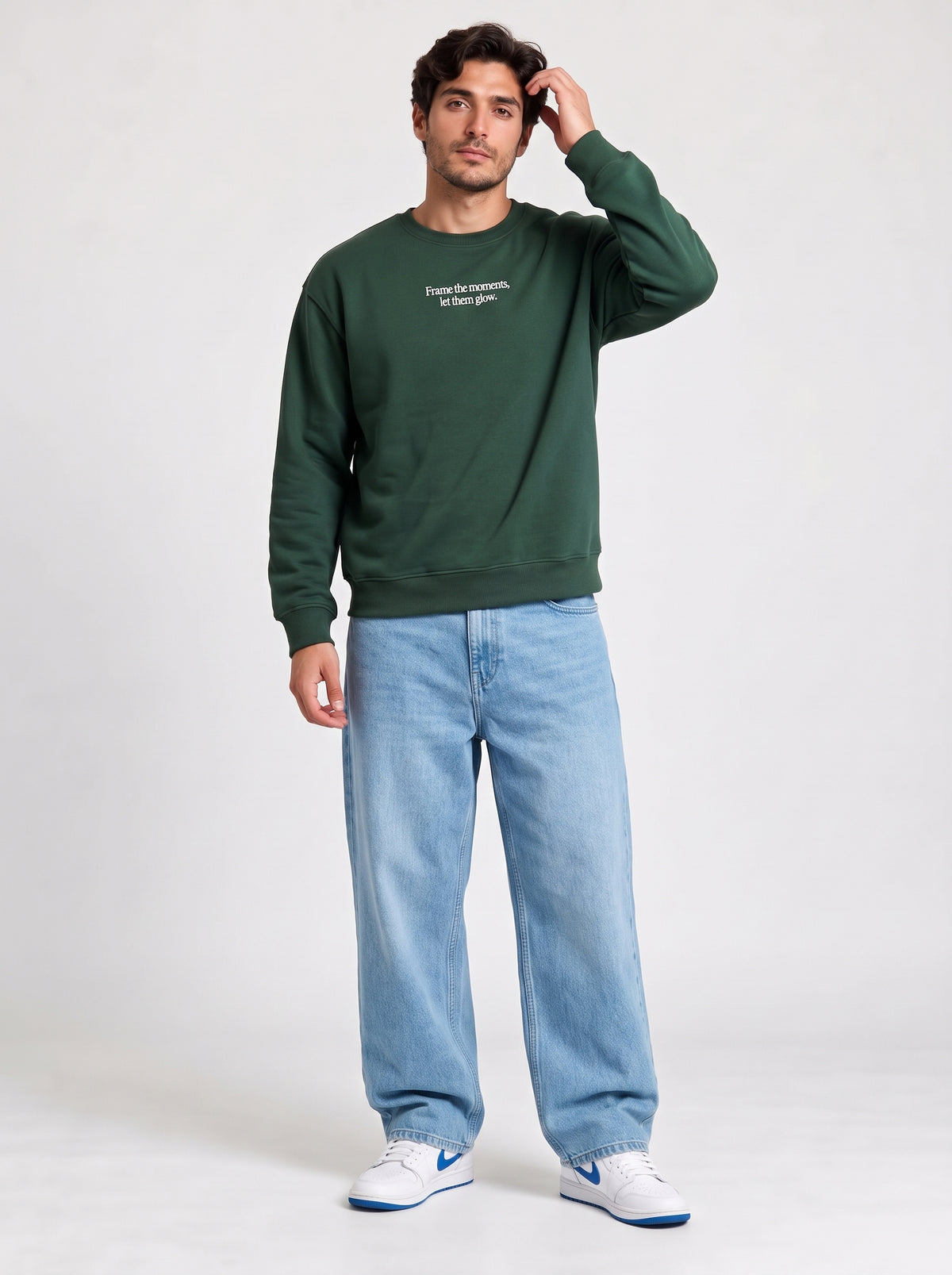 Men's Baggy Green Graphic Sweatshirt