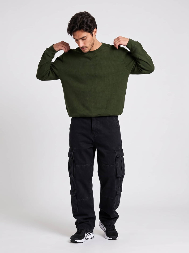 Two-Tone Thermal Sweatshirt