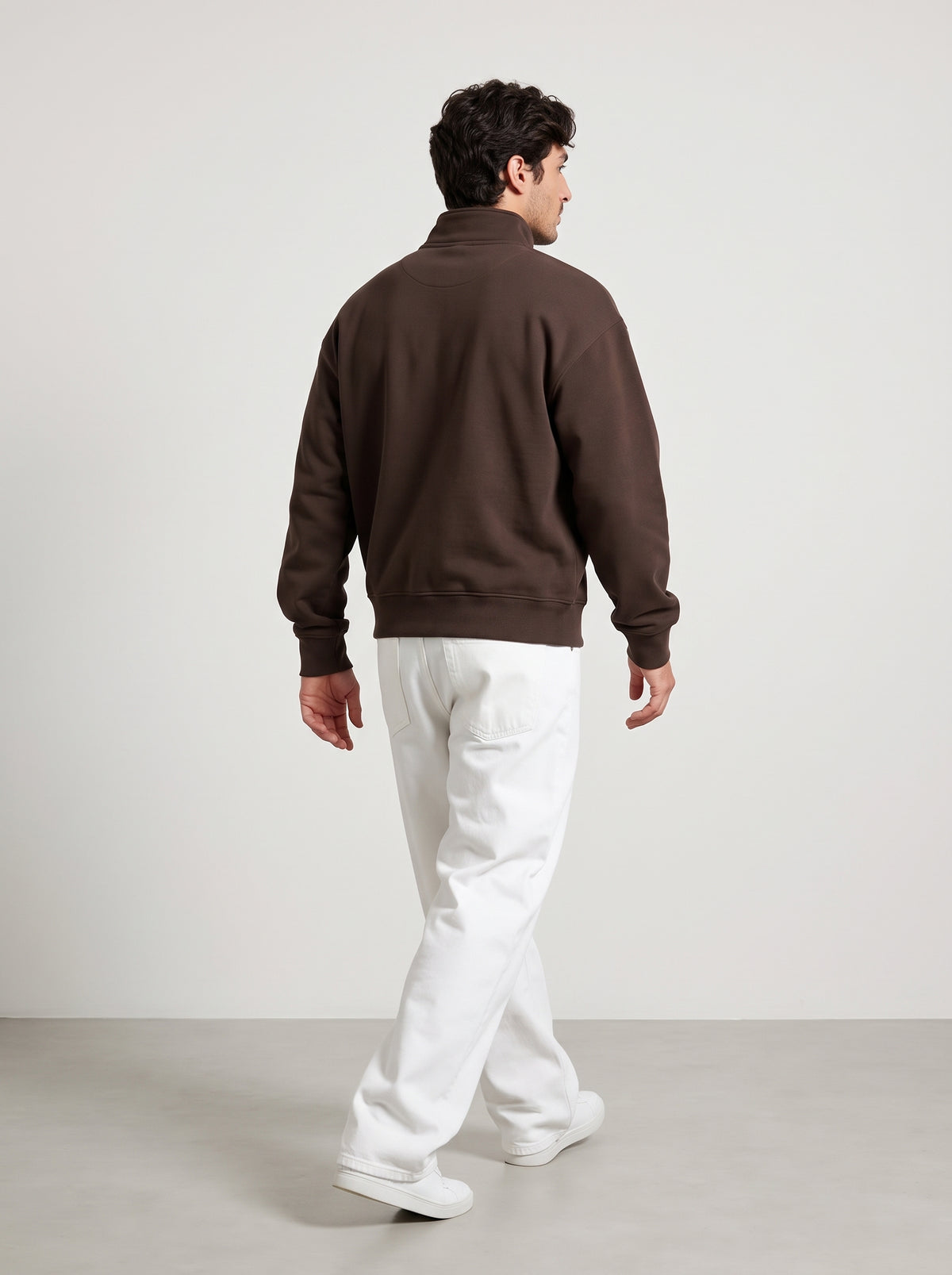 Men's Quarter-Zip in Coffee Bean - Zayb