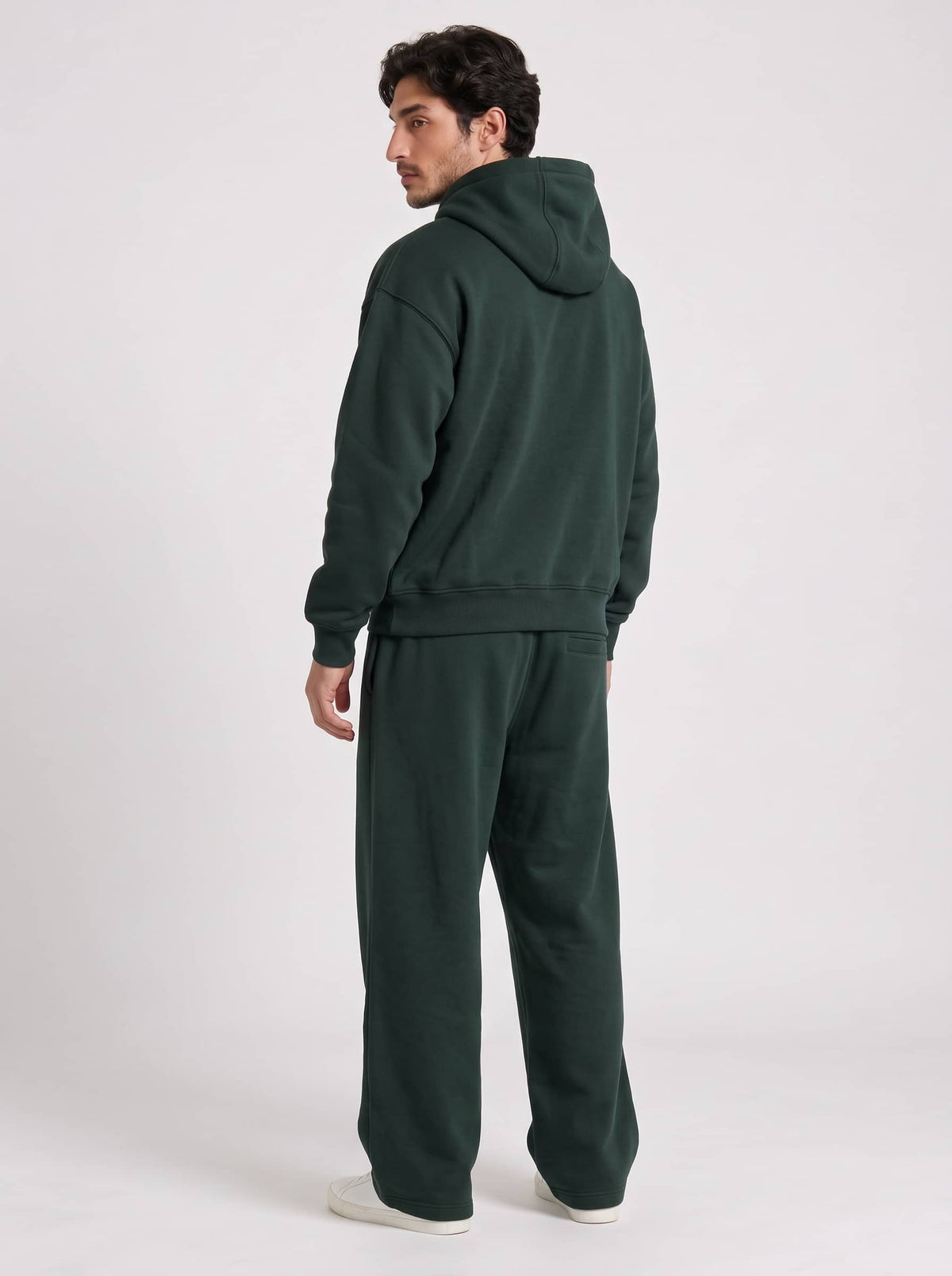 Men's HD Print Hoodie in Dark Green - Zayb