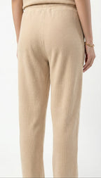 Women's Signature Waffle-Knit Trousers-Cream
