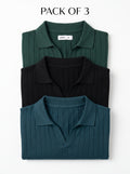 Drop Needle Polos Pack of 3 in Nordic Blue, Black and Pine Green
