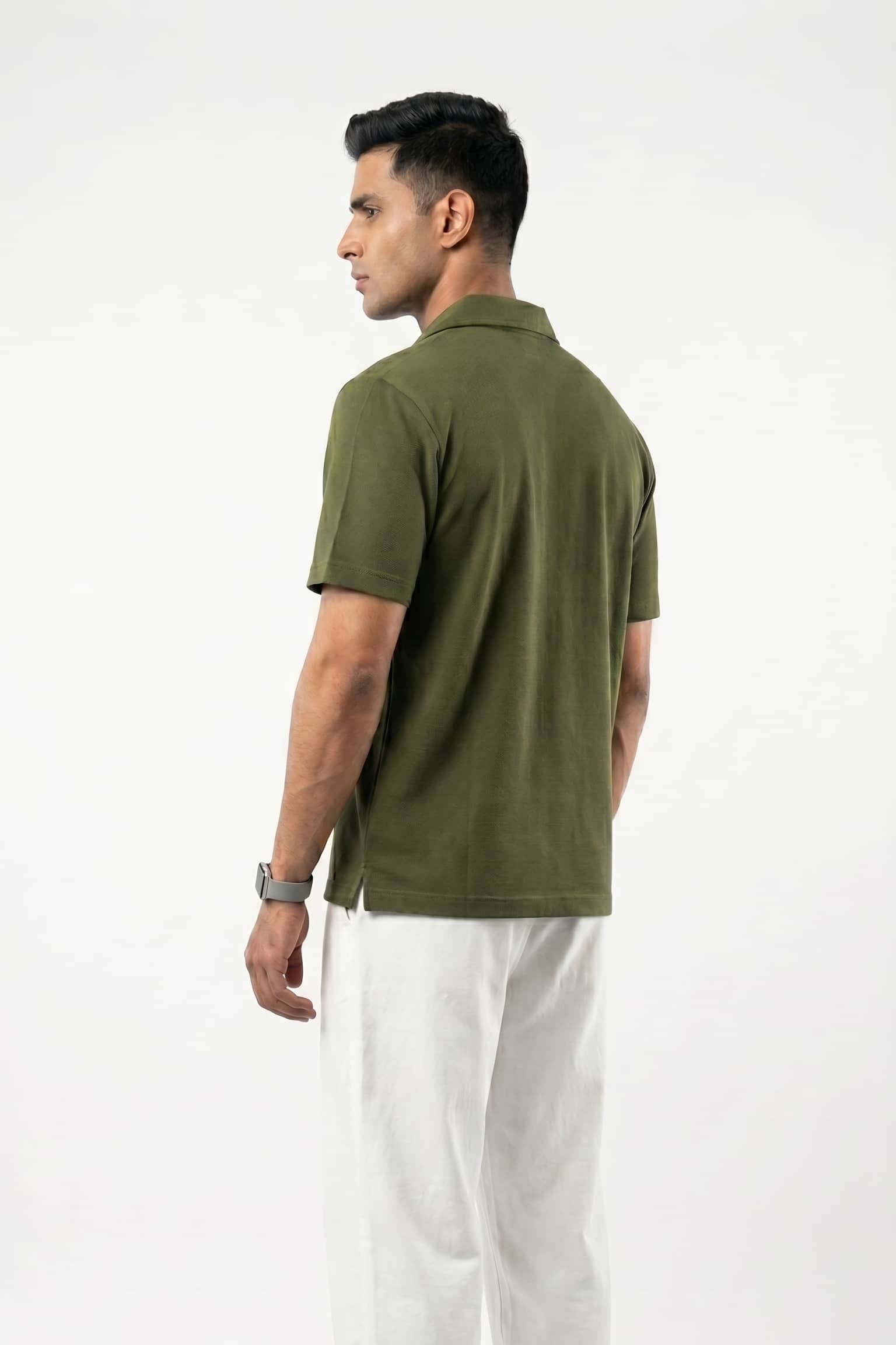 Men's Cuban Collar Shirt | Dusty Olive