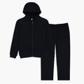 Black zipper Hoodie co-rd set