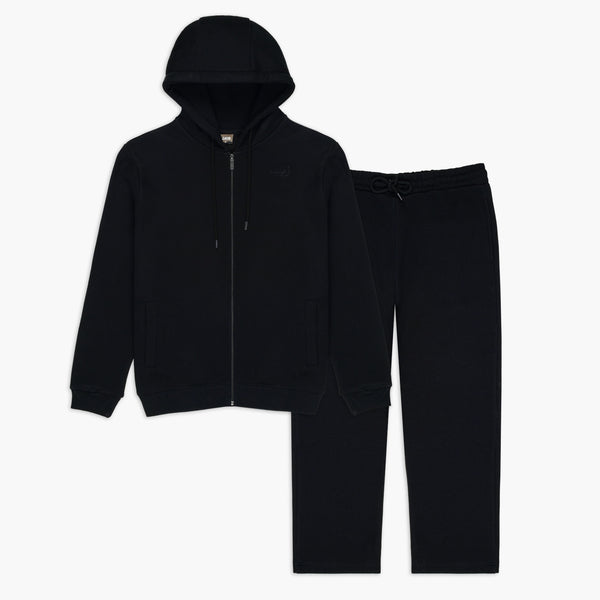 Black zipper Hoodie co-rd set